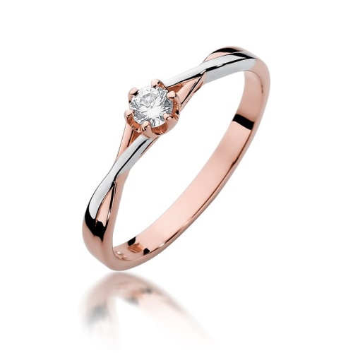 Bague W0340 Diamant 0,12ct Or rose