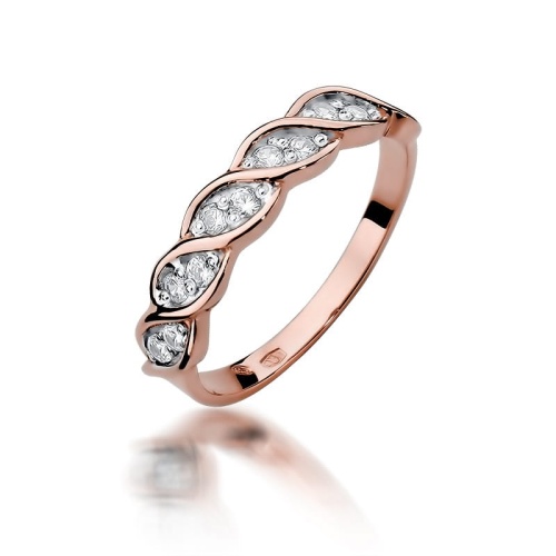 Bague W0349 avec diamants Or rose