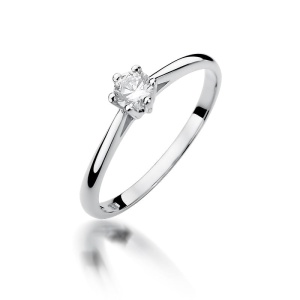 Pierścionek W0365 Diament 0,15ct białe złoto