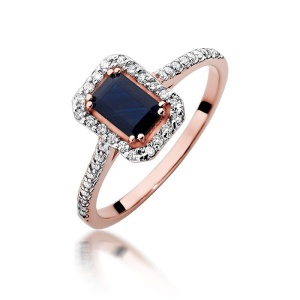 Pierścionek W0403 Szafir 0,60ct różowe złoto