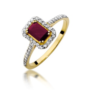 Pierścionek W0403 Rubin 0,80ct żółte złoto