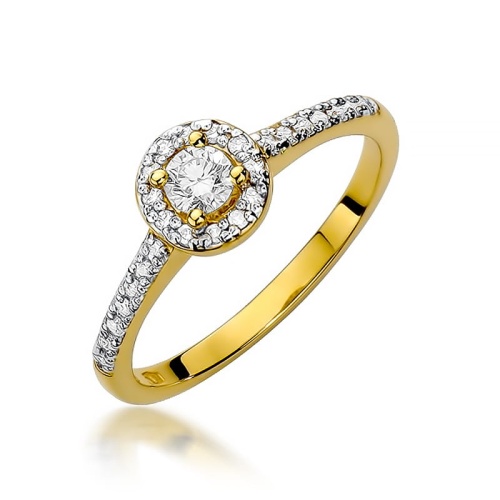 Gyűrű W0406 Gyémánt 0,15ct Sárga arany