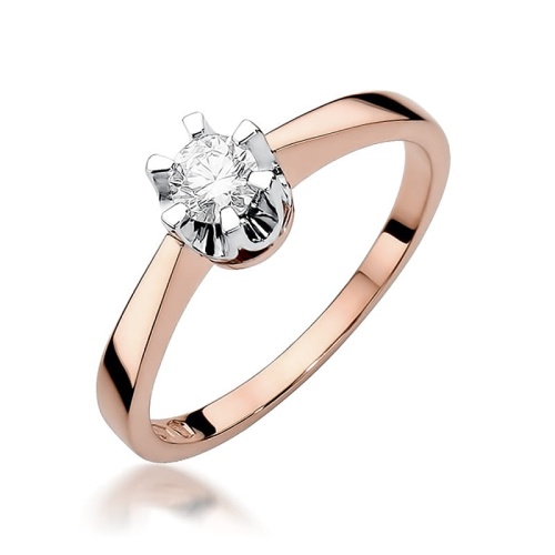 Bague W0408 Diamant 0,25ct Or rose