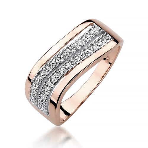 Bague W0416 avec diamants Or rose