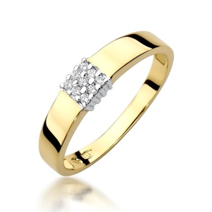 Pierścionek W0417 z diamentami żółte złoto