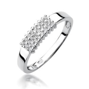 Pierścionek W0418 z diamentami białe złoto