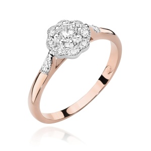 Pierścionek W0434 Diament 0,23ct różowe złoto