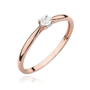 Pierścionek W0461 Diament 0,01ct różowe złoto