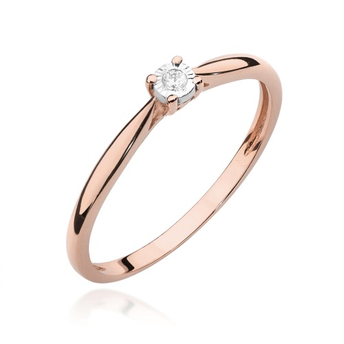 Bague W0461 Diamant 0,01ct Or rose