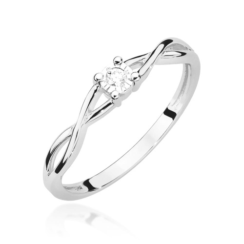 Ring W0470 Diamant 0,03ct Weißgold