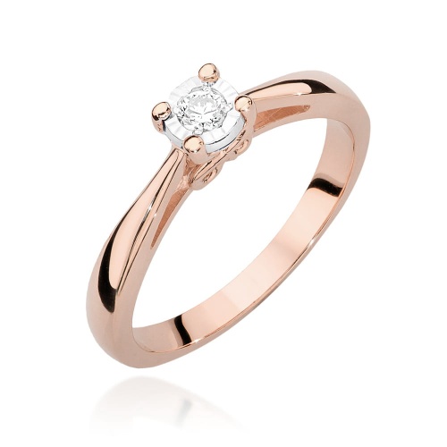 Bague W0475 Diamant 0,08ct Or rose
