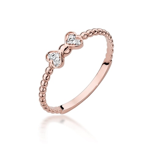 Bague W0523 avec diamants Or rose