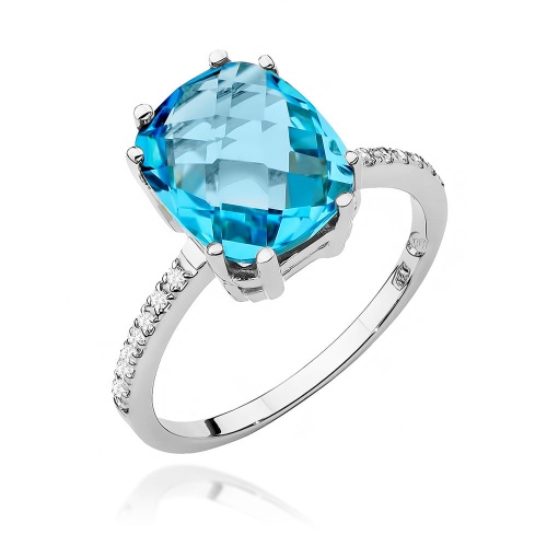 Gyűrű W0527 Topáz Swiss 3,00ct Fehér arany