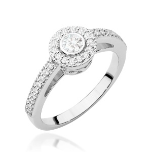 Pierścionek W0530 Diament 0,15ct białe złoto