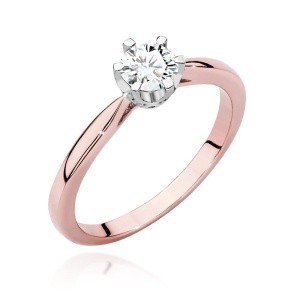 Pierścionek W0539 Diament 0,40ct różowe złoto