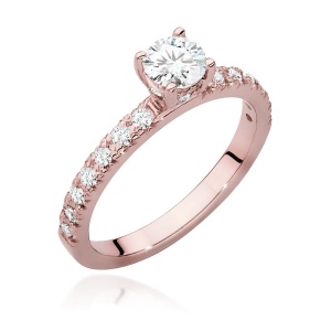 Pierścionek W0546 Diament 0,40ct różowe złoto