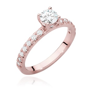 Pierścionek W0546 Diament 0,50ct różowe złoto