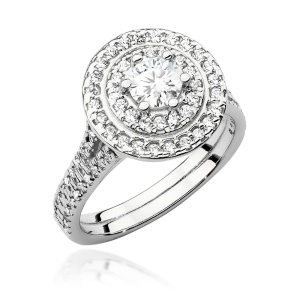 Pierścionek W0549 Diament 0,40ct białe złoto