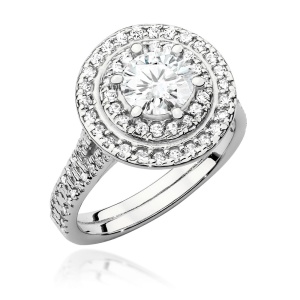 Pierścionek W0549 Diament 0,70ct białe złoto