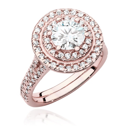 Bague W0549 Diamant 1,00ct Or rose
