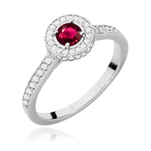 Bague W0559 Rubis 0,35ct Or blanc