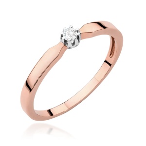 Pierścionek W0561 Diament 0,04ct różowe złoto