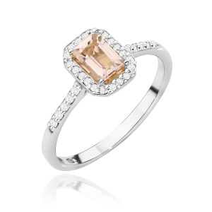 Pierścionek W0575 Morganit 0,60ct białe złoto