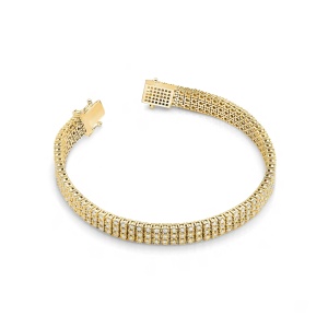 Bransoletka B0035 z diamentami żółte złoto