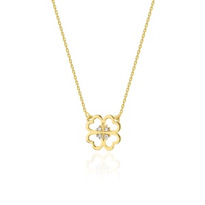 Naszyjnik N0008 z diamentami żółte złoto