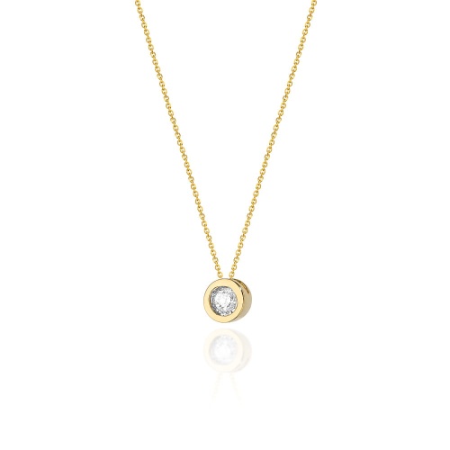 Naszyjnik N0016 z diamentami żółte złoto