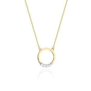 Naszyjnik N0020 z diamentami żółte złoto