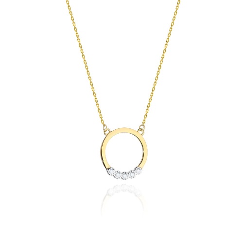 Naszyjnik N0020 z diamentami żółte złoto