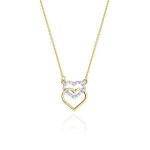Naszyjnik N0025 z diamentami żółte złoto