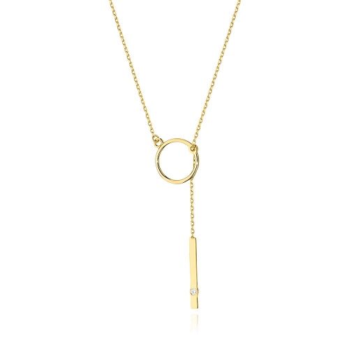 Naszyjnik N0049 z diamentami żółte złoto