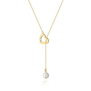 Naszyjnik N0052 z diamentami żółte złoto