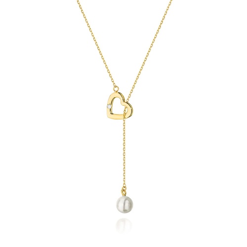 Naszyjnik N0052 z diamentami żółte złoto
