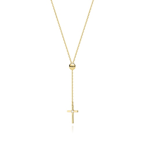 Naszyjnik N0065 z diamentami żółte złoto