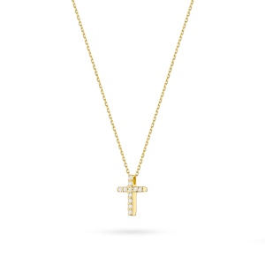Naszyjnik N0066 z diamentami żółte złoto