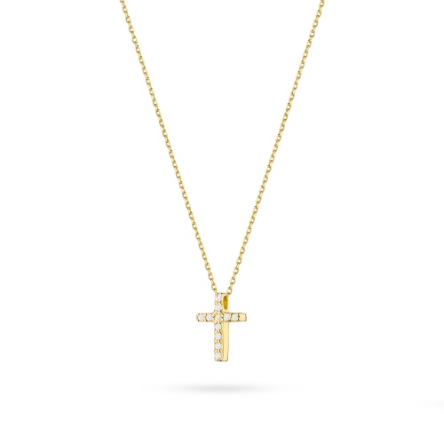 Naszyjnik N0066 z diamentami żółte złoto