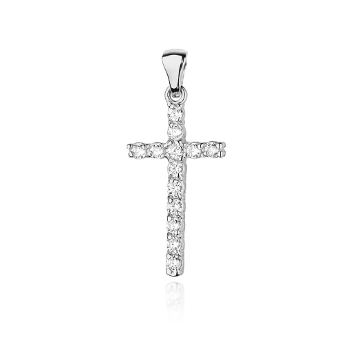 Croix D0006 avec diamants Or blanc