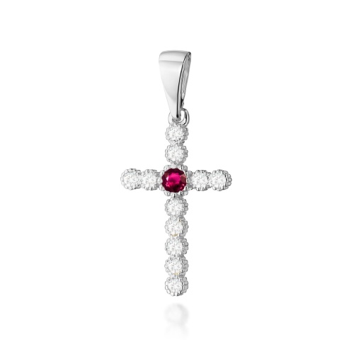 Croix D0008 Rubis 0,15ct Or blanc