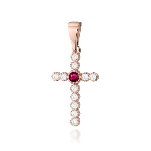 Croix D0008 Rubis 0,15ct Or rose