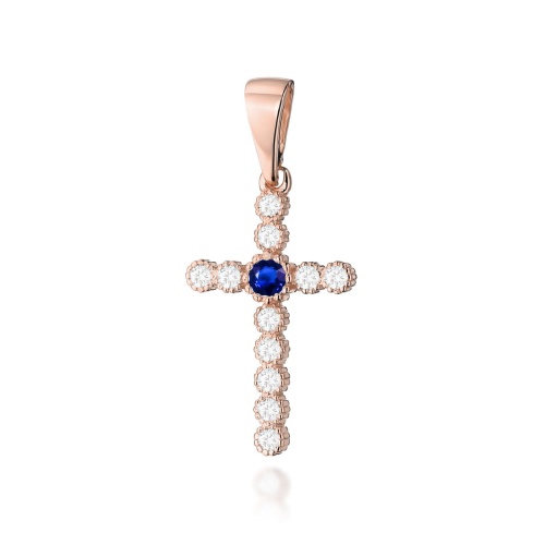 Croix D0008 Saphir 0,15ct Or rose