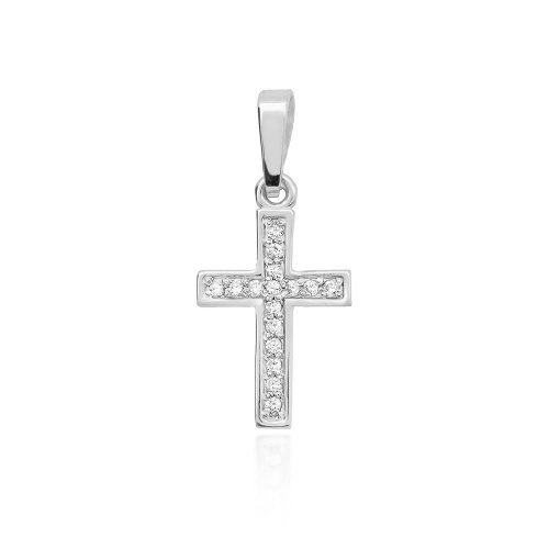 Croix D0042 avec diamants Or blanc