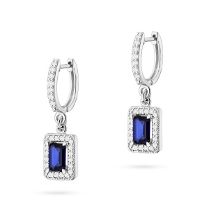 Kolczyki K0422 Szafir 2 x 0,60ct białe złoto
