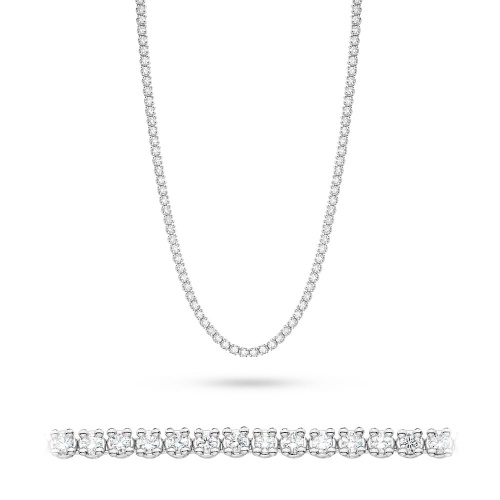 Náhrdelník N0074 s diamantm bielé zlato