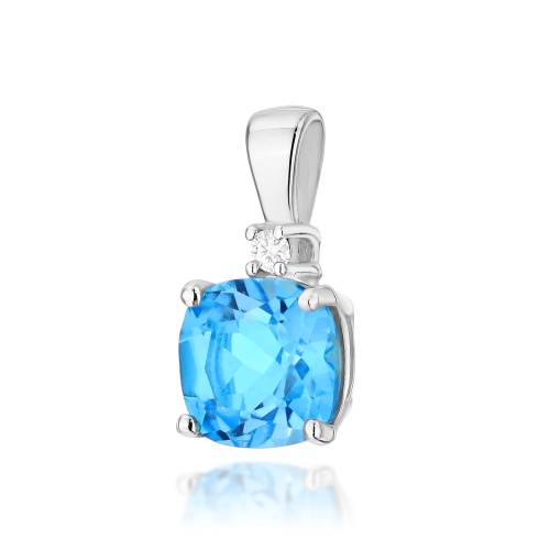 Pendentif Z0003 Topaze  Swiss 1,10ct Or blanc