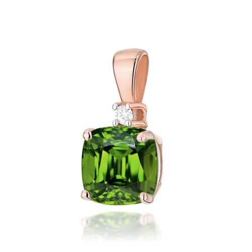 Pendentif Z0003 Péridot 1,00ct Or rose