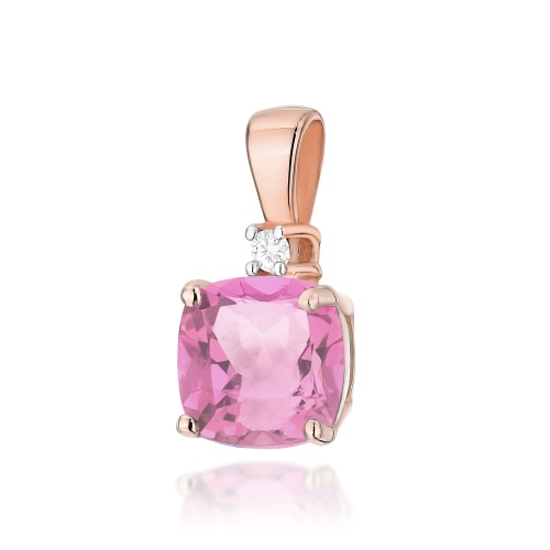 Pendentif Z0003 Topaze  rose 1,10ct Or rose
