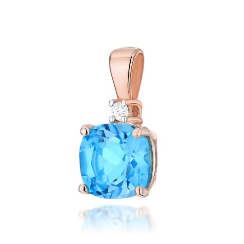 Pendentif Z0003 Topaze  Swiss 1,10ct Or rose
